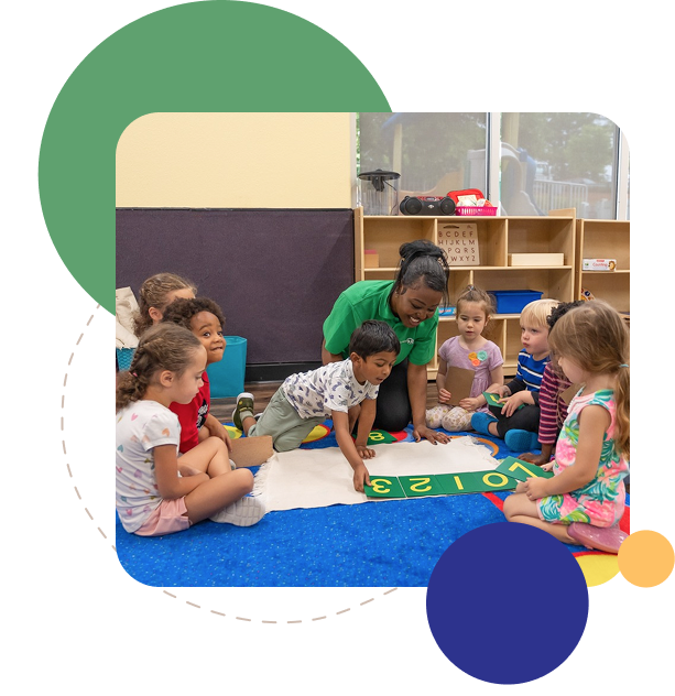 students learning with teacher
