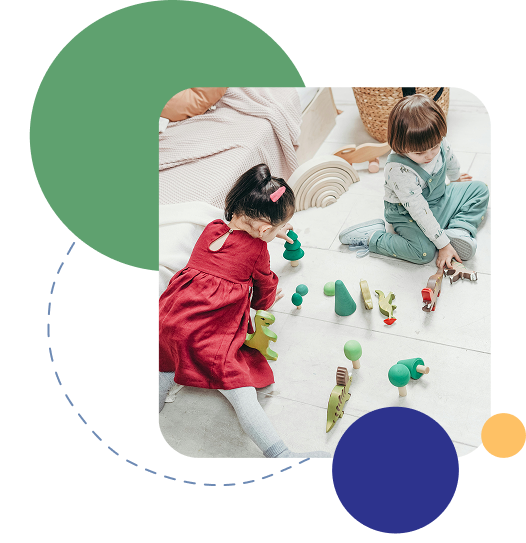toddlers playing with toys
